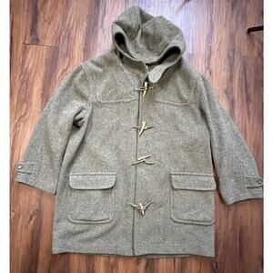 Vintage Calvin Klein Sport wool duffle coat with Faux Tooth toggles green XL,USA